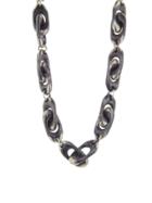 Ten Thousand Things Oxidized Sterling Silver Puff Link Necklace