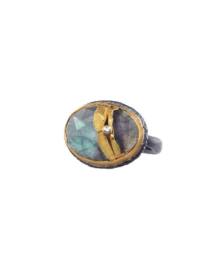 Jamie Joseph Asymmetrical Labradorite Joinery Ring