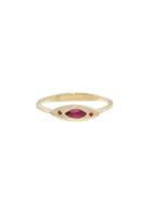 Lori Mclean Pink Sapphire And Ruby Deco Evil Eye Ring