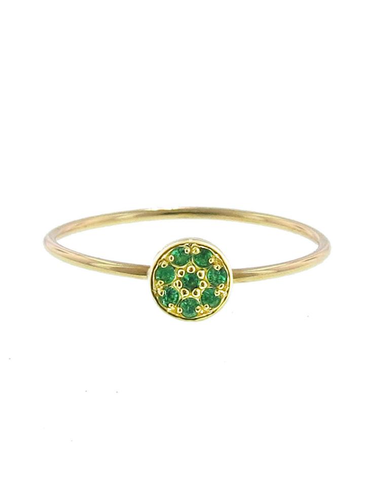 Jennifer Meyer Emerald Circle Stacking Ring - Yellow Gold