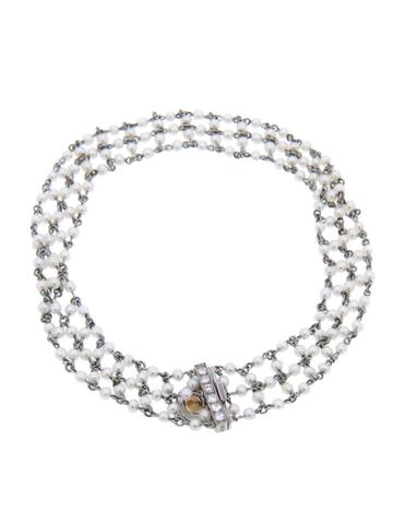 Lucie Campbell Vintage Tiny Seed Pearl Bracelet - Platinum