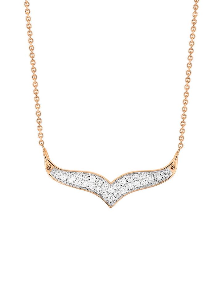 Ginette Ny Mini Diamond Wise Necklace - Rose Gold