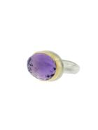 Jamie Joseph Small Oval Faceted Amethyst Ring