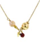 Jane Hollinger Charm 7 Necklace In Gold Filled With Jasper