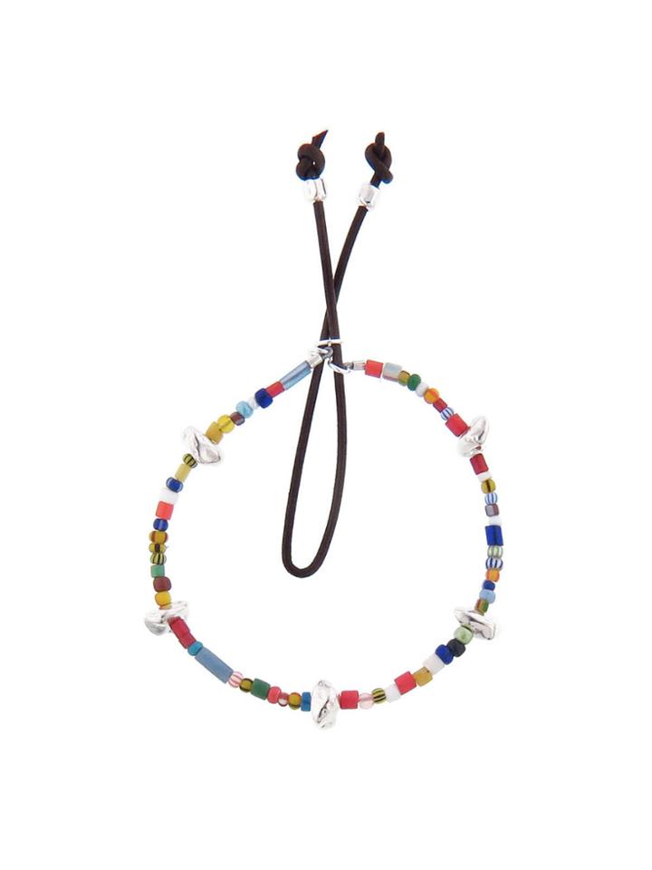 Catherine Michiels African Bead Stardust Bracelet With Sterling Silver Pebbles