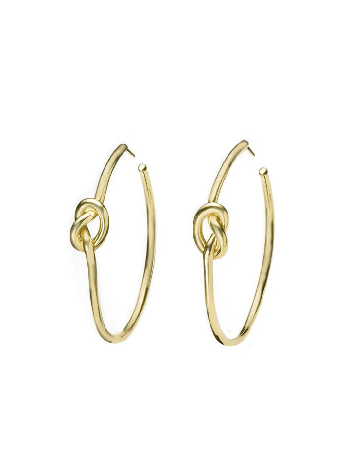 Finn Love Knot Hoops - Yellow Gold