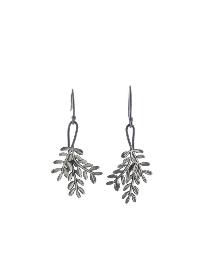 Himatsingka Vine Twist Earrings - Oxidized Sterling Silver