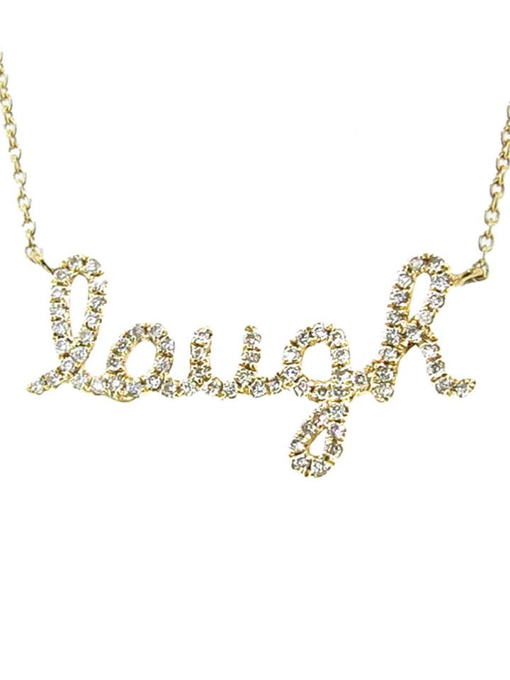 Sydney Evan Diamond Laugh Necklace In Yellow Gold
