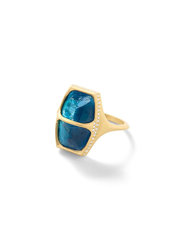 Monique Péan Cavansite And White Diamond Suspension Ring