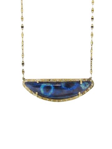 Royal Nomad Chrysocolla Pendant With Diamonds