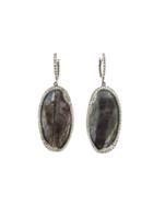 Monique Péan Oval Grey Sapphire And Diamond Earrings