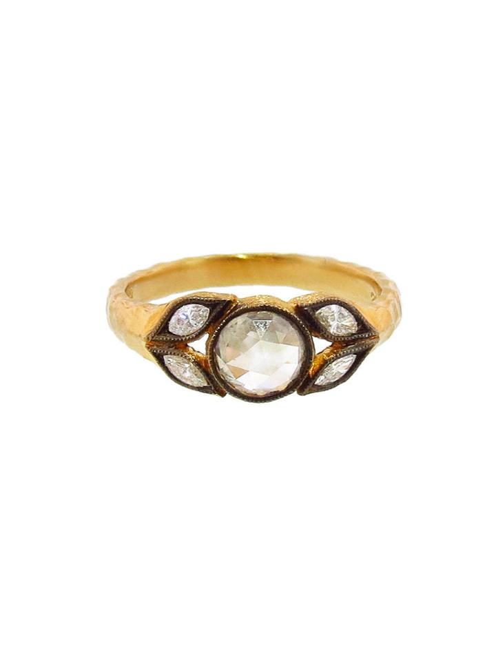 Cathy Waterman Grey Rose Cut Diamond Garland Ring