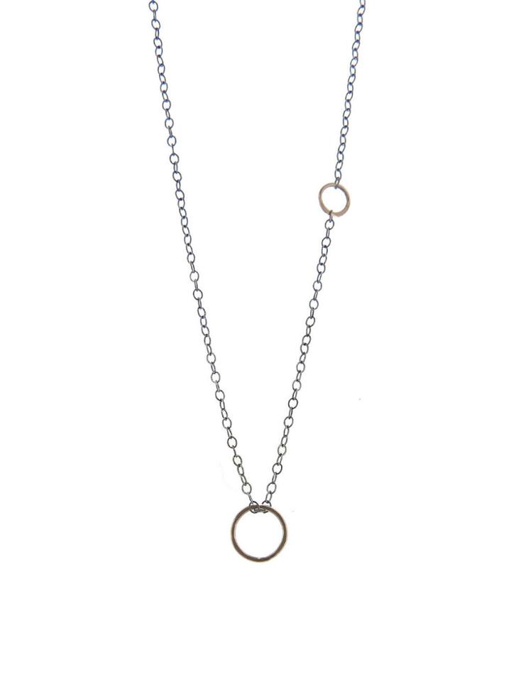 Melissa Joy Manning Textured Circle Pendant - Oxidized Sterling Silver