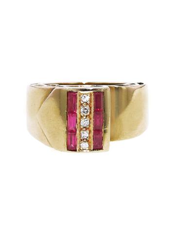 Estate Collection Ruby And Diamond Ring