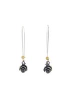 Catherine Michiels Long Secret Rose Earrings - Sterling Silver