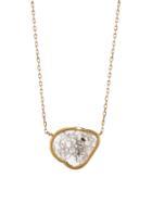 Jamie Joseph Grey Diamond Slice Pendant Necklace