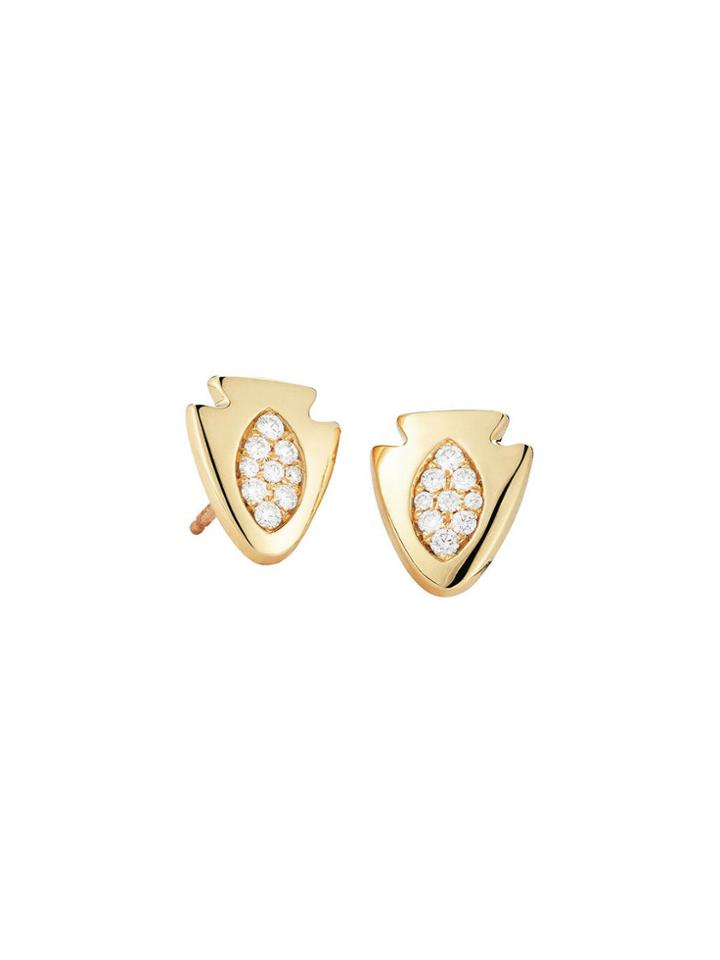 Finn Arrowhead Studs - Yellow Gold