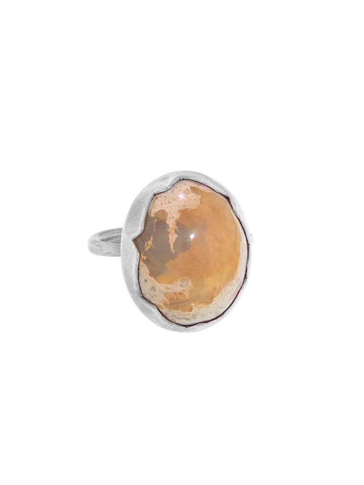 Annette Ferdinandsen Mexican Matrix Opal Egg Ring - Sterling Silver