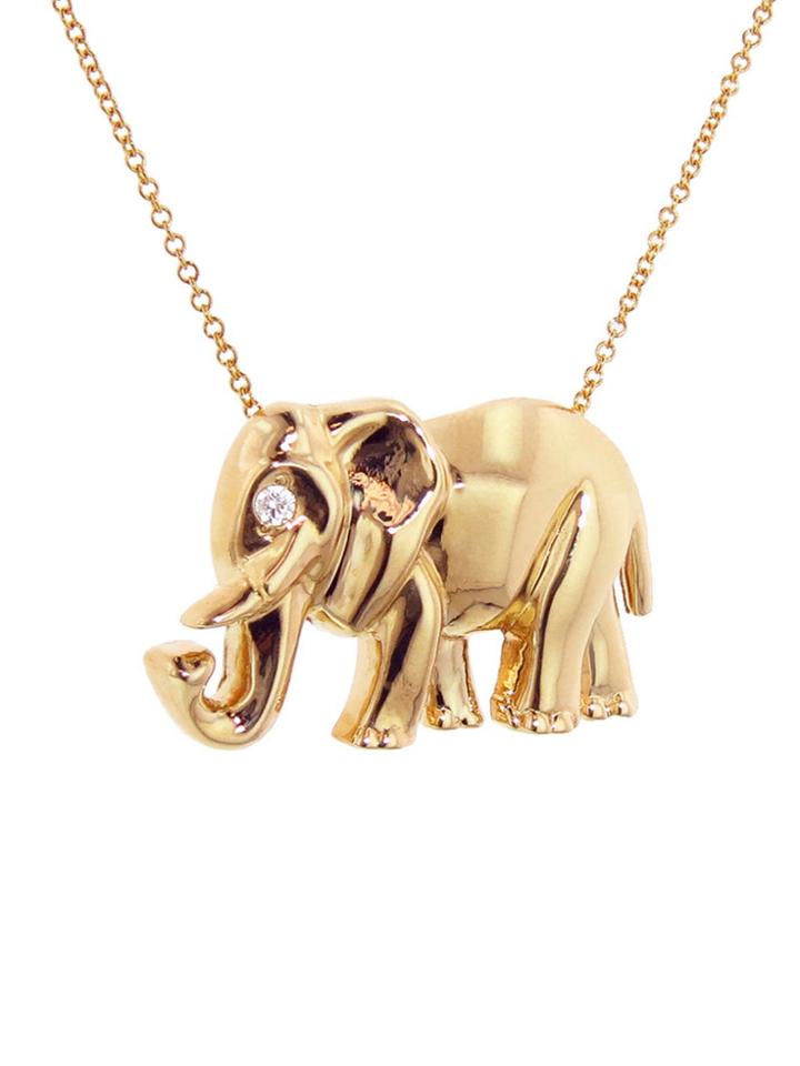 Jennifer Meyer Elephant Necklace - Rose Gold