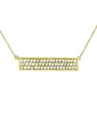 Jennifer Meyer Full Pave Diamond Plate Necklace - Yellow Gold