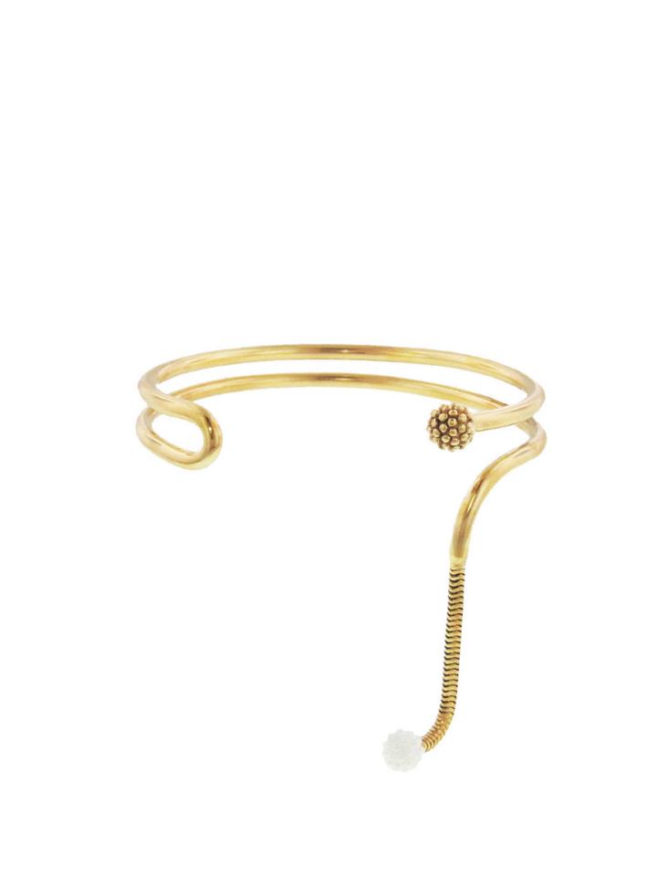 Ylang 23 Gold Cuff With Zircon Sphere