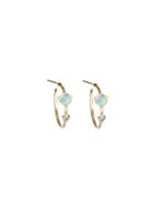 Wwake Small Two-step Opal Hoops