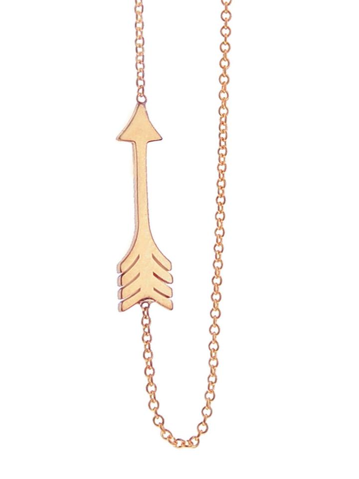Jennifer Meyer Small Arrow Necklace - Rose Gold