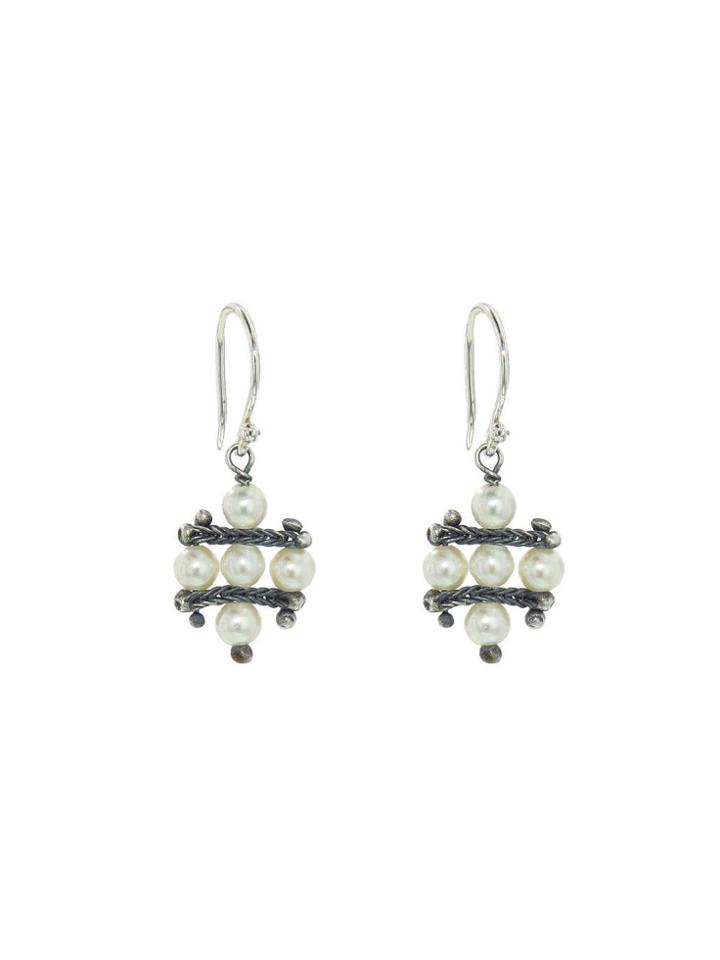 Ten Thousand Things White Pearl Crest Earrings