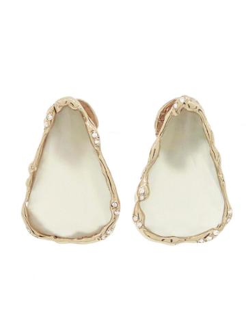 Lucifer Vir Honestus Ice Moonstone Earrings With Diamonds - White Gold