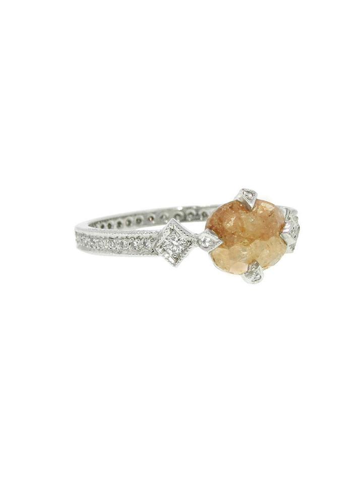 Cathy Waterman Rustic Diamond Antique Prong Ring - Platinum