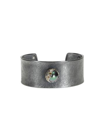 Todd Reed Handmade Cuff With Tahitian Pearl And Diamonds
