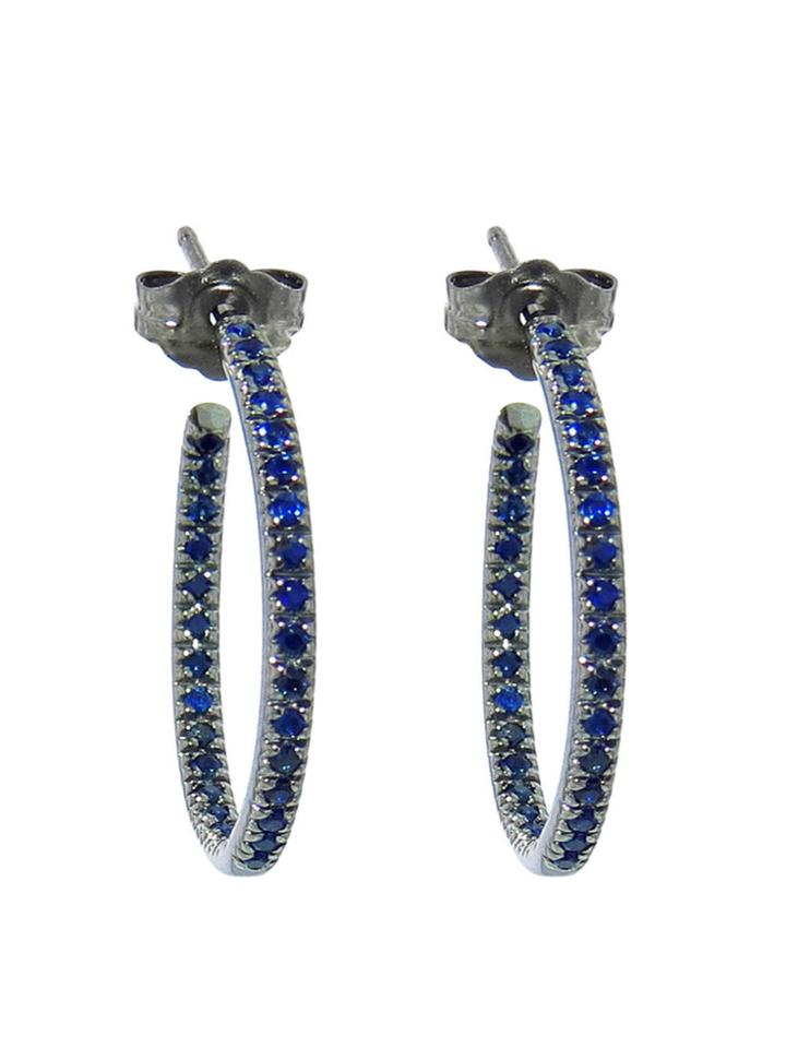 Sydney Evan Medium Blue Sapphire Hoops