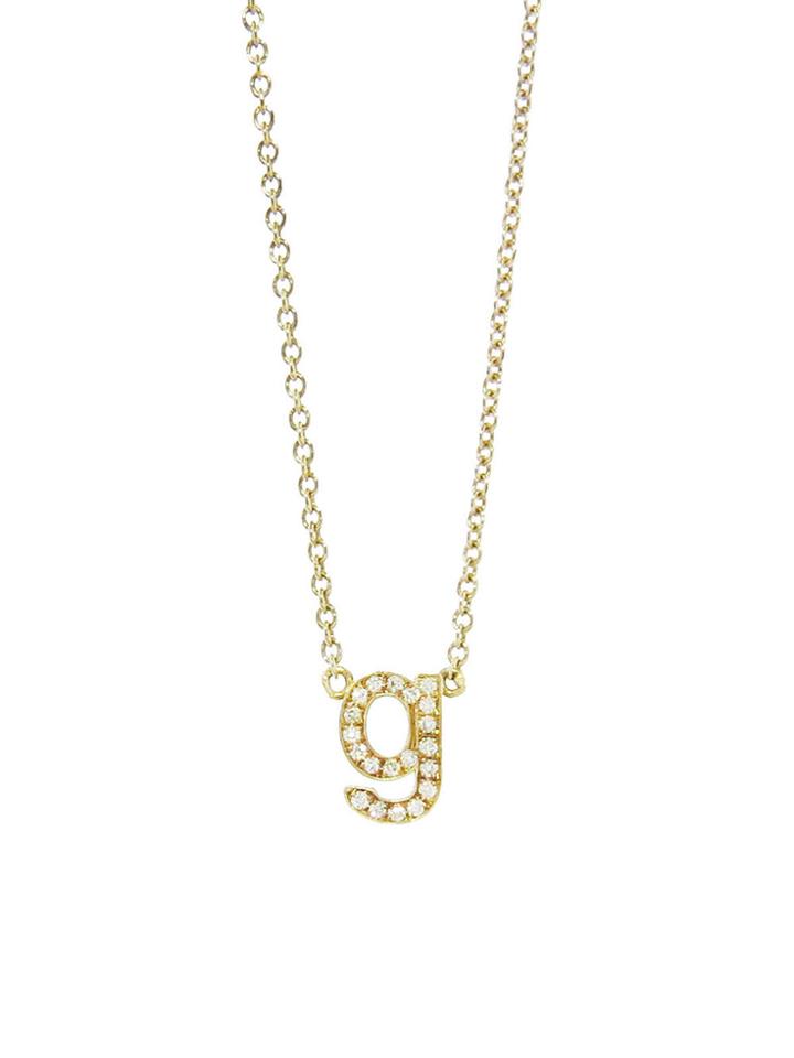 Jennifer Meyer Lower Case Initial Necklace - G - Yellow Gold