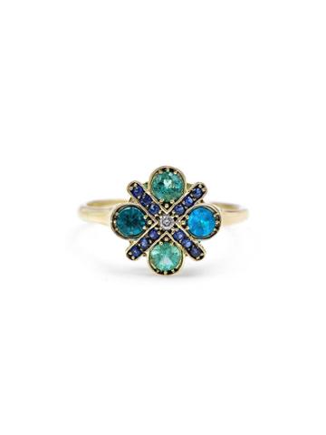 Lori Mclean Paraiba Tourmaline 4-cross Ring