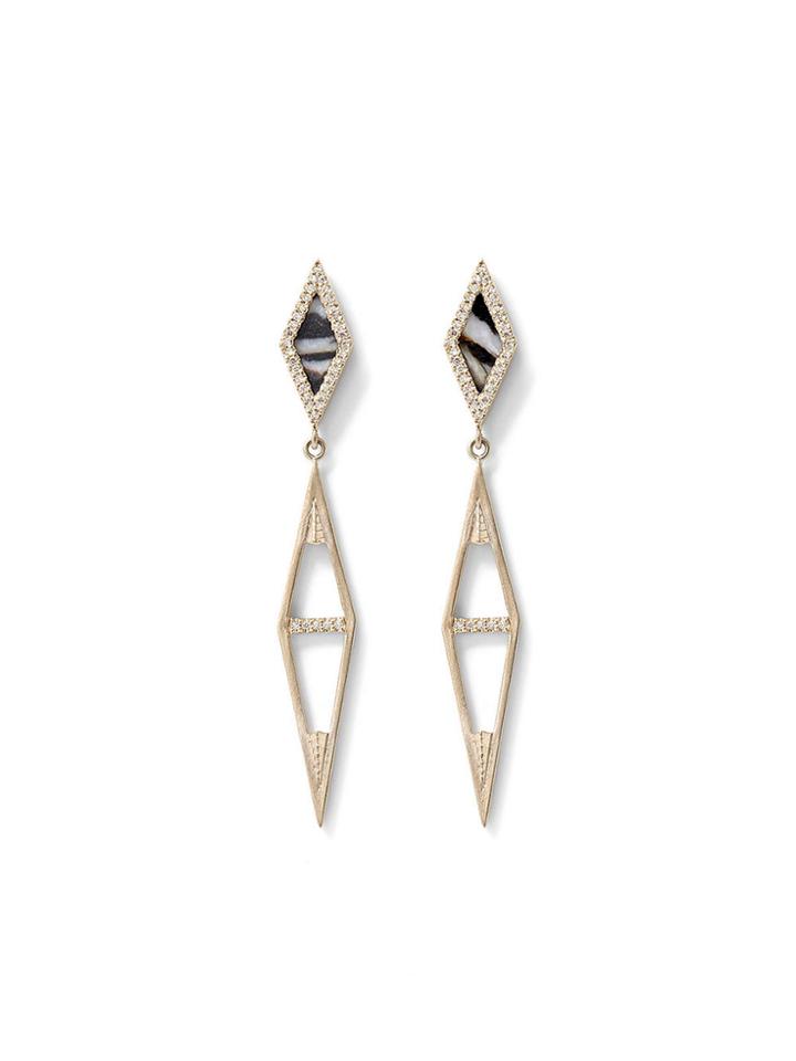 Monique Péan Zebra Agate Pyramid Earrings