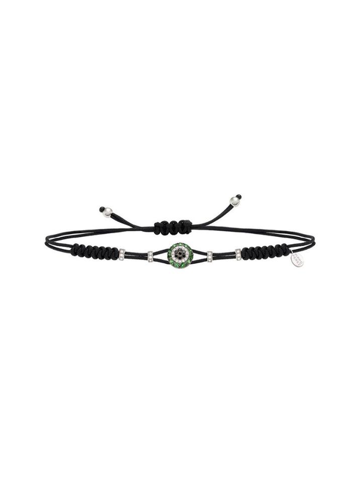 Pippo Perez Green Garnet Fatima Eye Cord Bracelet