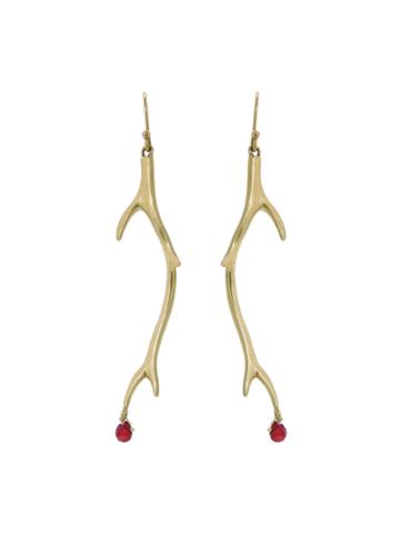 Annette Ferdinandsen Designer Thorn Earrings With Rubies