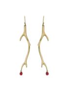 Annette Ferdinandsen Designer Thorn Earrings With Rubies