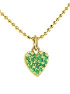 Jennifer Meyer Emerald Heart Necklace - Yellow Gold
