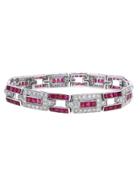 Estate Collection Ruby And Diamond Bracelet - White Gold
