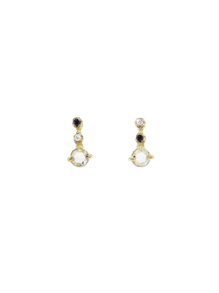 N+a New York Rose Cut Diamond Stud Earrings - Yellow Gold