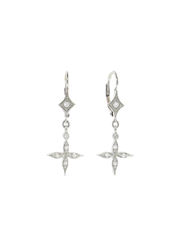 Cathy Waterman Hanging Circle Star Earrings