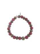 Catherine Michiels Ruby And Pyrite Beaded Bracelet