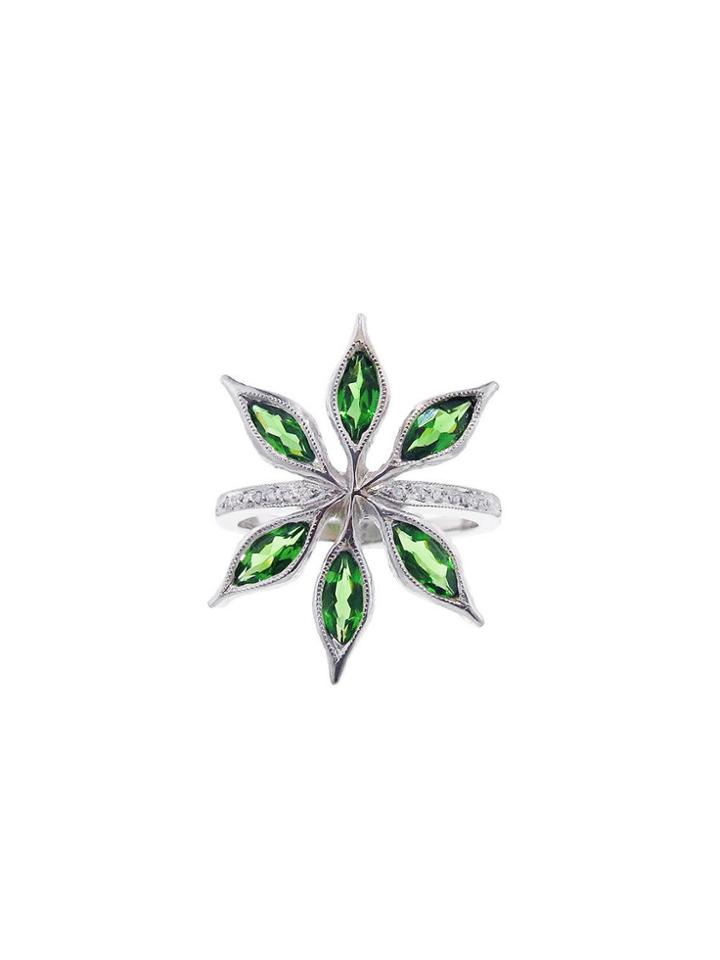 Cathy Waterman Tsavorite Flower Ring