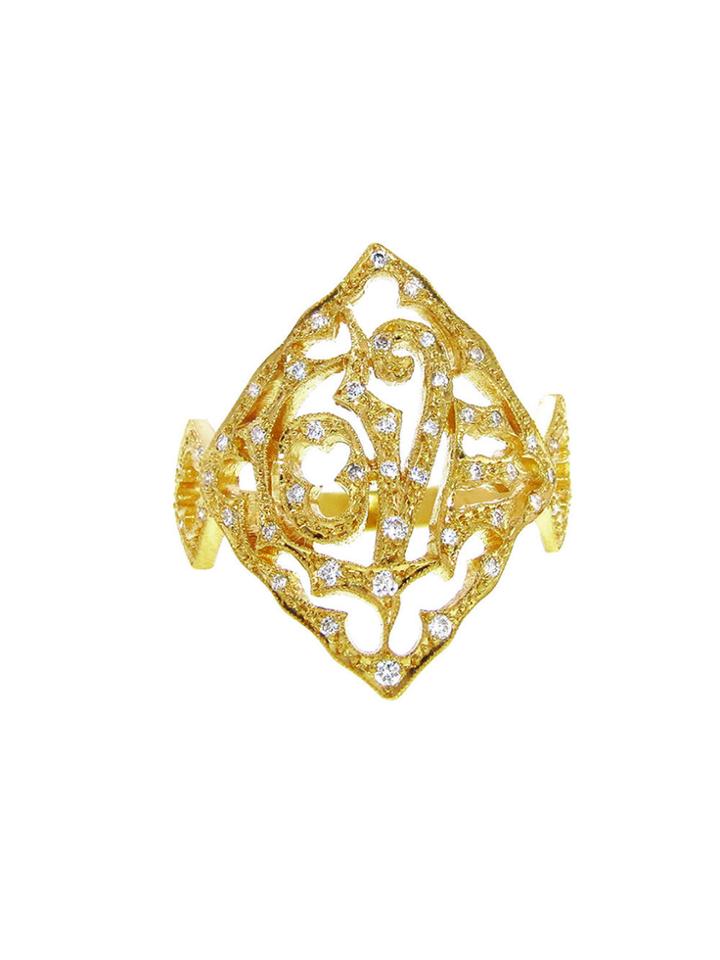 Cathy Waterman Love Ring With Diamonds - 22 Karat Gold
