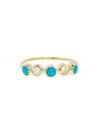 Jennifer Meyer Diamond And Turquoise 5-stone Ring - Yellow Gold