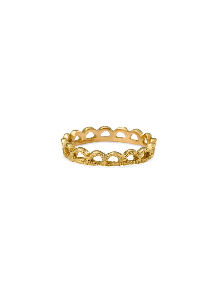 Satomi Kawakita Textured Lace Ring - Yellow Gold