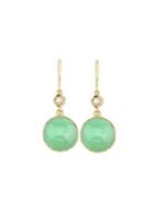 Irene Neuwirth Cabochon Chrysoprase Earrings With Diamonds - Yellow Gold