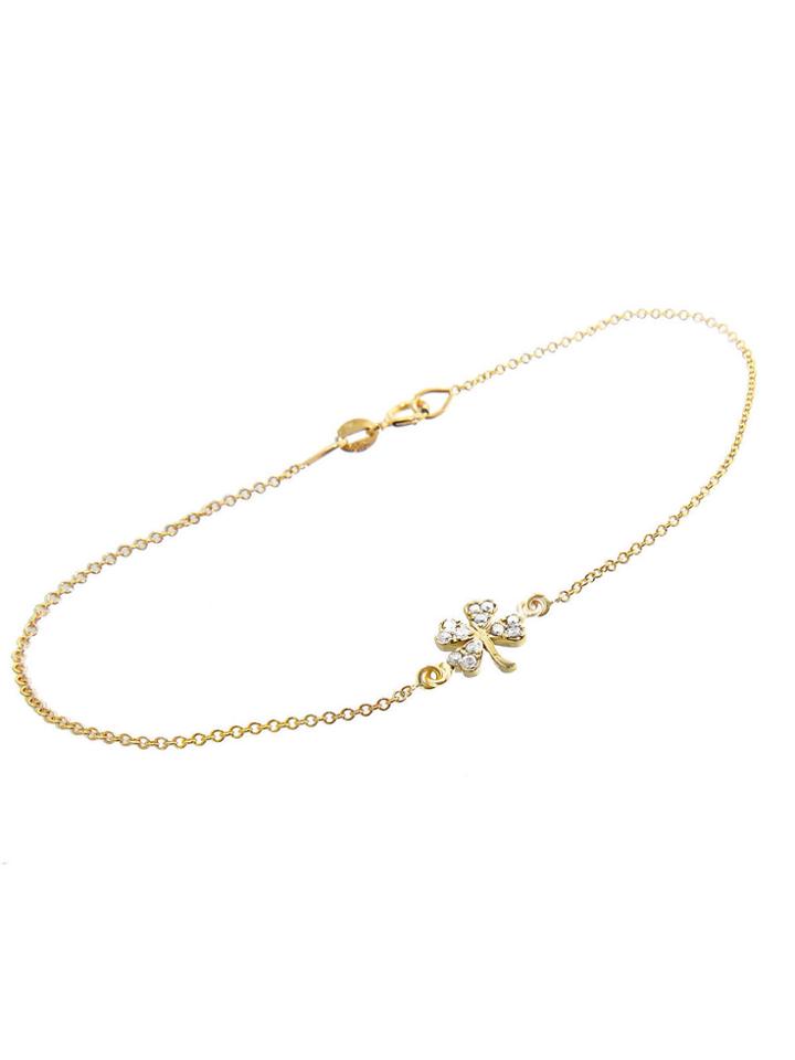 Jennifer Meyer Diamond Mini Clover Bracelet - Yellow Gold