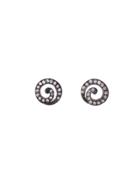 Cathy Waterman Blackened Swirl Diamond Studs